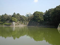 お堀の先には名古屋城の天守閣がひょっこりと！