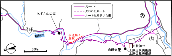 下田街道マップ15｜北の沢橋〜荒増地区